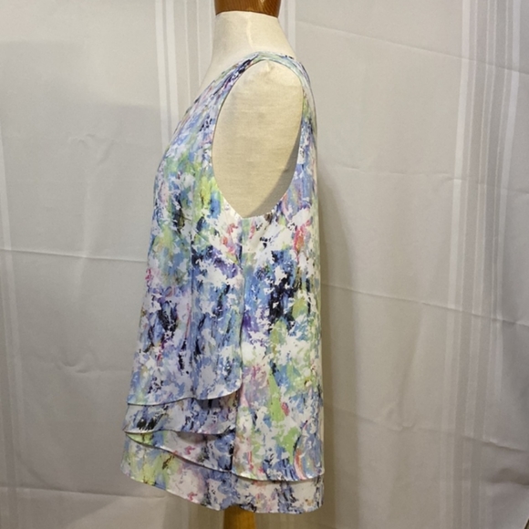 Rose & Olive Sleeveless Shirt with Layering - 1X - Picture 5 of 9